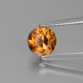 1.56 ct Orange Zircon Stone, Natural Zircon in Diamond-Cut Shape for Sale