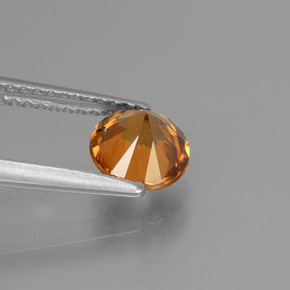 Zircon Gemstone in 6.5 mm (calibrated) Size for Sale, Zircon Stone in Orange Brown Color