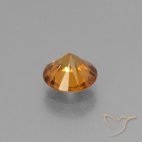 Zircon Gemstone in 7 mm (calibrated) Size for Sale, Zircon Stone in Medium Orange Color