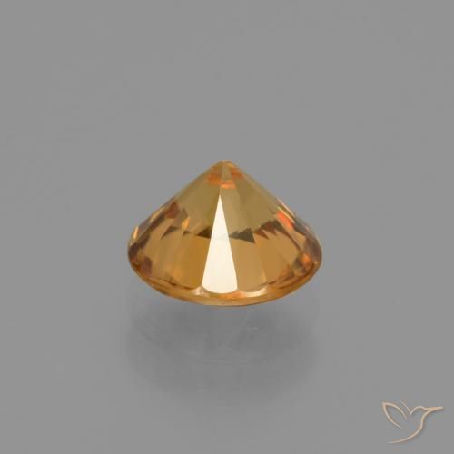 Zircon Gemstone in 6.5 mm (calibrated) Size for Sale, Zircon Stone in Golden-Brown Color