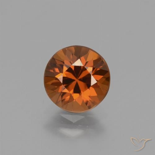 1.67ct Natural Amber Orange Zircon, Round, VVS-VS