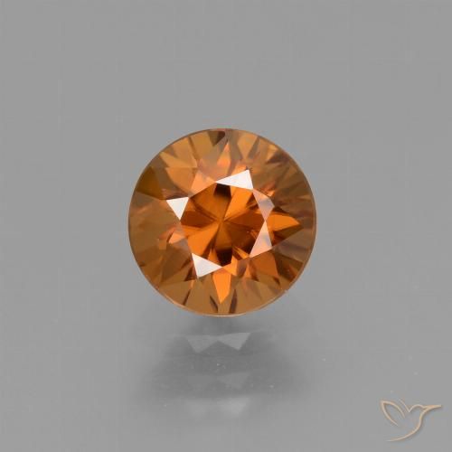 1.66ct Natural Earth Orange Zircon, Round, VVS-VS, Photo A