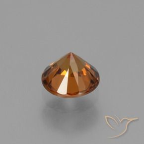 Zircon Gemstone in 6.5 mm (calibrated) Size for Sale, Zircon Stone in Earth Orange Color