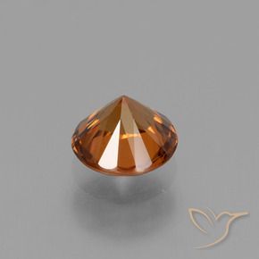 Zircon Gemstone in 6.5 mm (calibrated) Size for Sale, Zircon Stone in Medium Orange Color