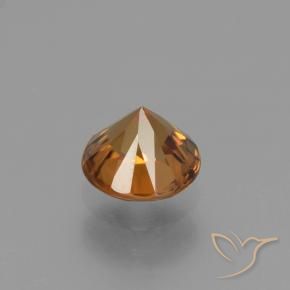 Zircon Gemstone in 6.5 mm (calibrated) Size for Sale, Zircon Stone in Medium Orange Color