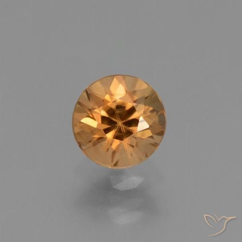 1.32ct Natural Medium Orange Zircon, Round, VVS-VS