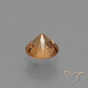 Zircon Gemstone in 6 mm (calibrated) Size for Sale, Zircon Stone in Medium Orange Color