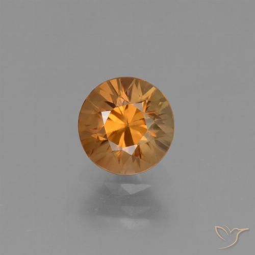 1.36ct Natural Orange Brown Zircon, Round, VVS-VS
