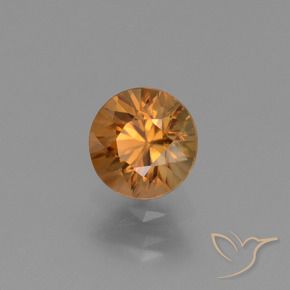 1.36 ct Orange Zircon Stone, Natural Zircon in Diamond-Cut Shape for Sale