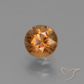1.50 ct Orange Zircon Stone, Natural Zircon in Round Facet Shape for Sale