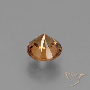 Zircon Gemstone in 6.5 mm (calibrated) Size for Sale, Zircon Stone in Rust Orange Color