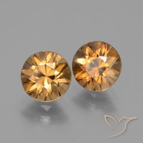 3.64 ctw Orange Zircon Stones, Natural Zircon in Diamond-Cut Shape for Sale