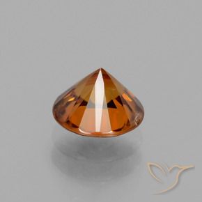 Zircon Gemstone in 7 mm (calibrated) Size for Sale, Zircon Stone in Deep Orange Color