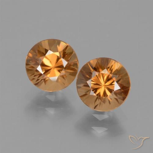2.64ctw Natural Deep Orange Zircon, Round, VVS-VS