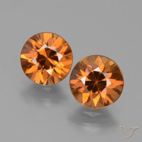 3.16ctw Natural Deep Orange Zircon, Round, VVS-VS