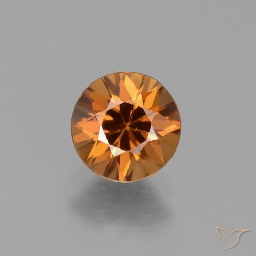 1.64ct Natural Deep Orange Zircon, Round, VVS-VS
