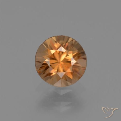 6mm Zircone arancione Taglio brillante dalla Cambogia, peso di 1,18 ct, pietra preziosa naturale non trattati in purezza VVS, Zircone 1pz - il colore è Arancione scuro, durezza Mohs di 6,5 - 7,5 adatto per gioielli da indossare ogni giorno, Mostra grande brillantezza, Photo A