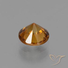 Zircon Gemstone in 6 mm (calibrated) Size for Sale, Zircon Stone in Medium Orange Color