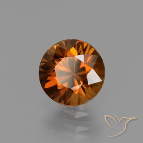1.65 ct Orange Zircon Stone, Natural Zircon in Diamond-Cut Shape for Sale