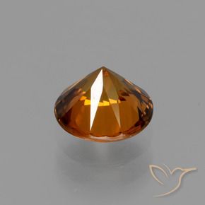 Zircon Gemstone in 6.5 mm (calibrated) Size for Sale, Zircon Stone in Medium Orange Color
