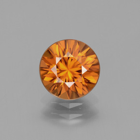 2.41 ct Orange Zircon Gemstone, Zircon Gem in Diamond-Cut Shape for Sale.