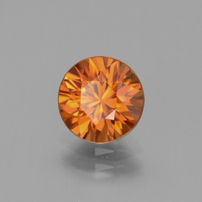 2.41 ct Orange Zircon Stone, Natural Zircon in Diamond-Cut Shape for Sale