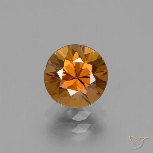 2.35ct Natural Deep Orange Zircon, Round, VVS