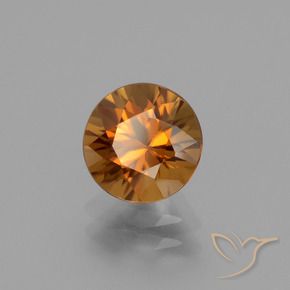 2.35 ct Orange Zircon Stone, Natural Zircon in Diamond-Cut Shape for Sale