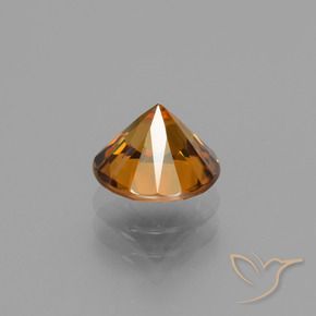 Zircon Gemstone in 7.5 mm (calibrated) Size for Sale, Zircon Stone in Deep Orange Color