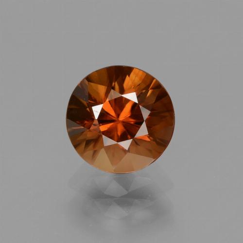 Reddish Orange Zircon Gem - 2ct Diamond-Cut (ID: 434683)
