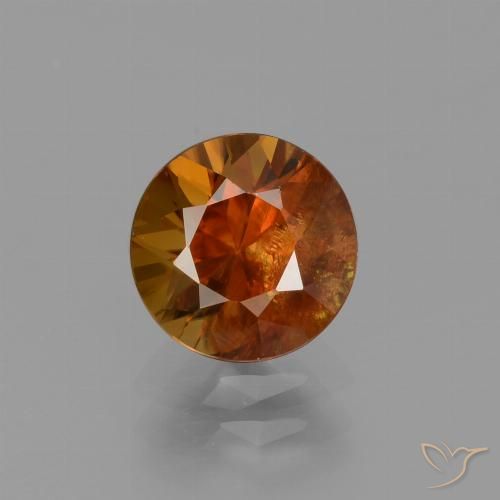 2.12ct Natural Deep Orange Zircon, Round, VS-SI