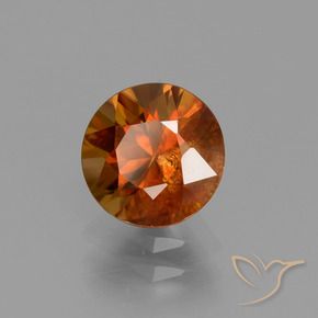 2.12 ct Orange Zircon Stone, Natural Zircon in Diamond-Cut Shape for Sale