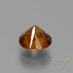 Zircon Gemstone in 7 mm (calibrated) Size for Sale, Zircon Stone in Deep Orange Color