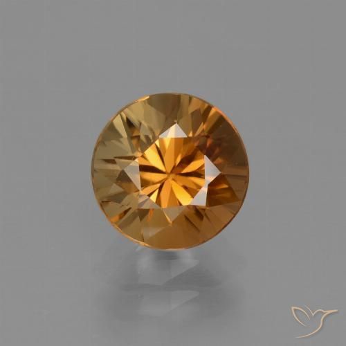 2.16ct Natural Medium Orange Zircon, Round, VVS