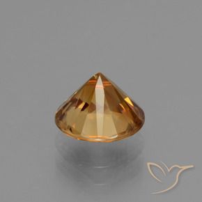 Zircon Gemstone in 7 mm (calibrated) Size for Sale, Zircon Stone in Medium Orange Color