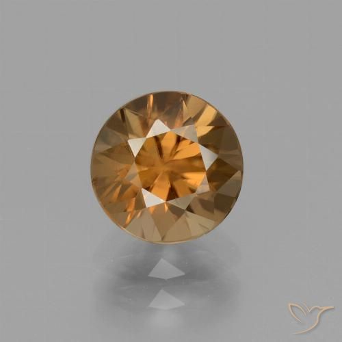 2.15ct Natural Medium Orange Zircon, Round, VVS, Photo A