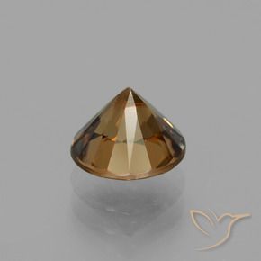 Zircon Gemstone in 7 mm (calibrated) Size for Sale, Zircon Stone in Medium Orange Color