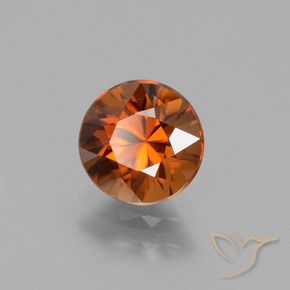 1.72 ct Orange Zircon Stone, Natural Zircon in Diamond-Cut Shape for Sale