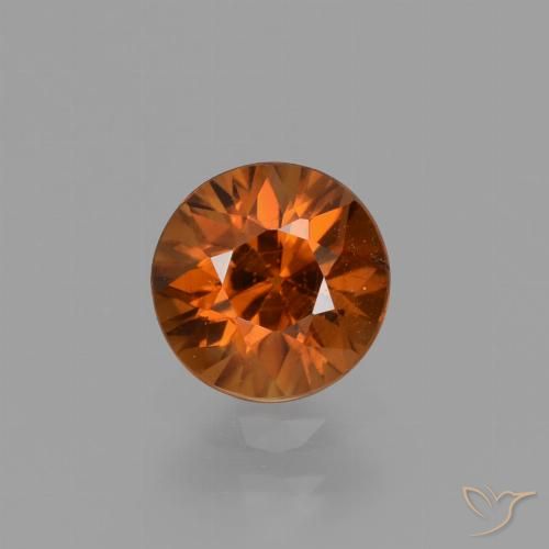 1.19ct Natural Amber Orange Zircon, Round, VVS-VS