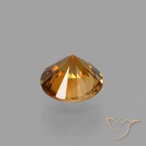 Zircon Gemstone in 6.5 mm (calibrated) Size for Sale, Zircon Stone in Medium Orange Color