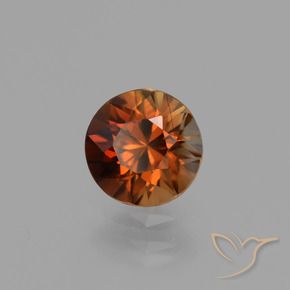 1.19 ct Orange Zircon Stone, Natural Zircon in Diamond-Cut Shape for Sale