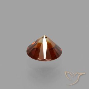 Zircon Gemstone in 6 mm (calibrated) Size for Sale, Zircon Stone in Deep Reddish Orange Color