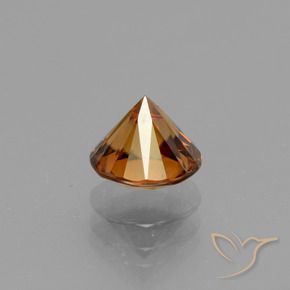Zircon Gemstone in 6 mm (calibrated) Size for Sale, Zircon Stone in Yellowish Orange Color