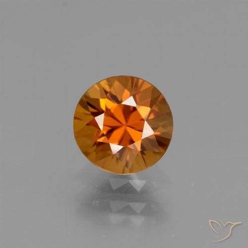 1.32ct Natural Medium Orange Zircon, Round, VVS-VS