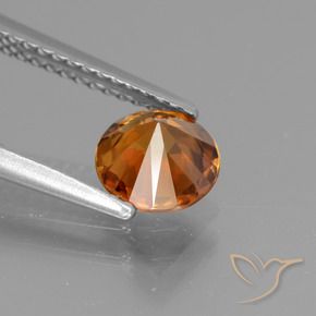 Zircon Gemstone in 6.5 mm (calibrated) Size for Sale, Zircon Stone in Medium Orange Color