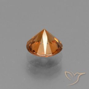 Zircon Gemstone in 6.5 mm (calibrated) Size for Sale, Zircon Stone in Deep Orange Color
