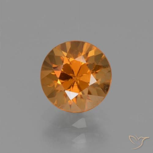 1.66ct Natural Deep Orange Zircon, Round, VVS-VS