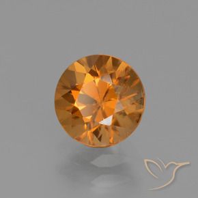 1.66 ct Orange Zircon Stone, Natural Zircon in Diamond-Cut Shape for Sale