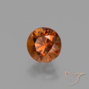 1.61 ct Orange Zircon Stone, Natural Zircon in Diamond-Cut Shape for Sale