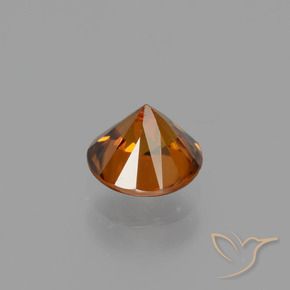 Zircon Gemstone in 6.5 mm (calibrated) Size for Sale, Zircon Stone in Deep Orange Color